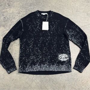 Acne Studios FLORAGATAN 13 Black Acid Wash Sweater Size L Designer Luxury Grunge